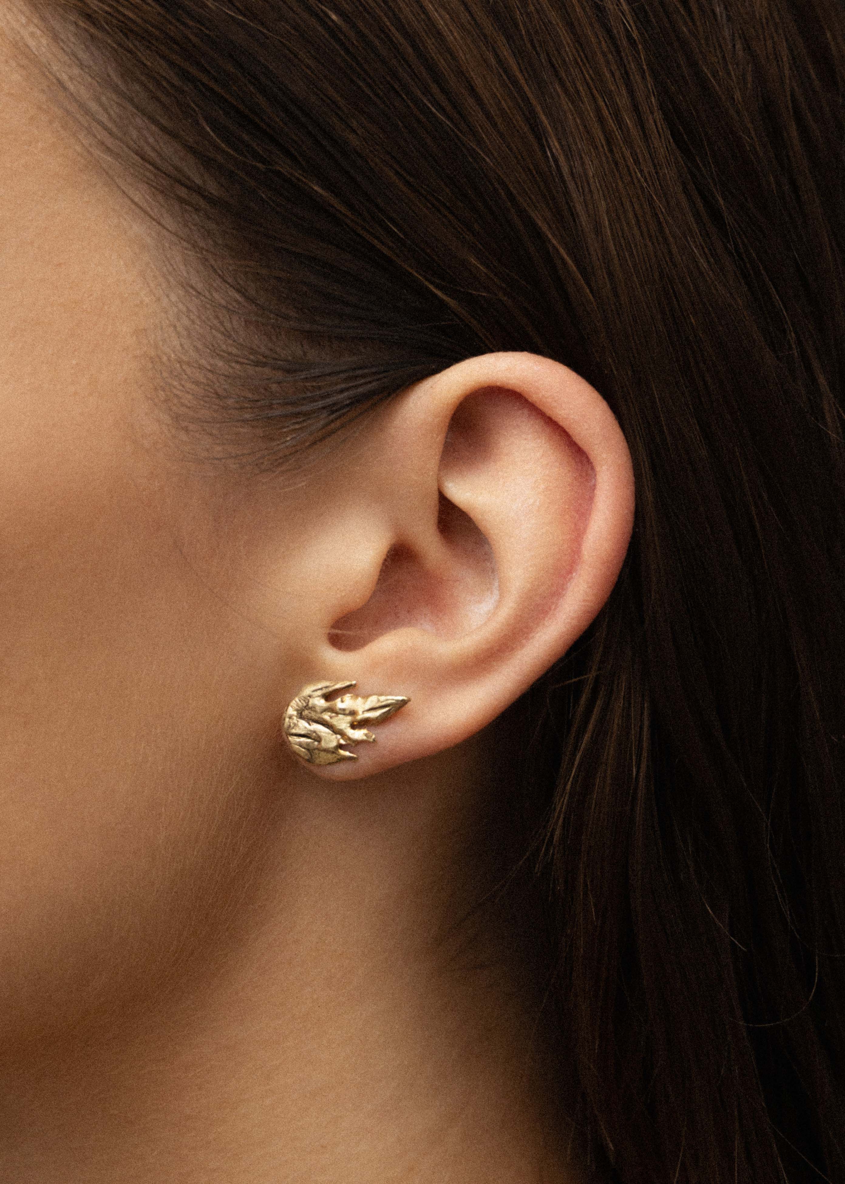 FLAME EARRING GOLD-PLATED