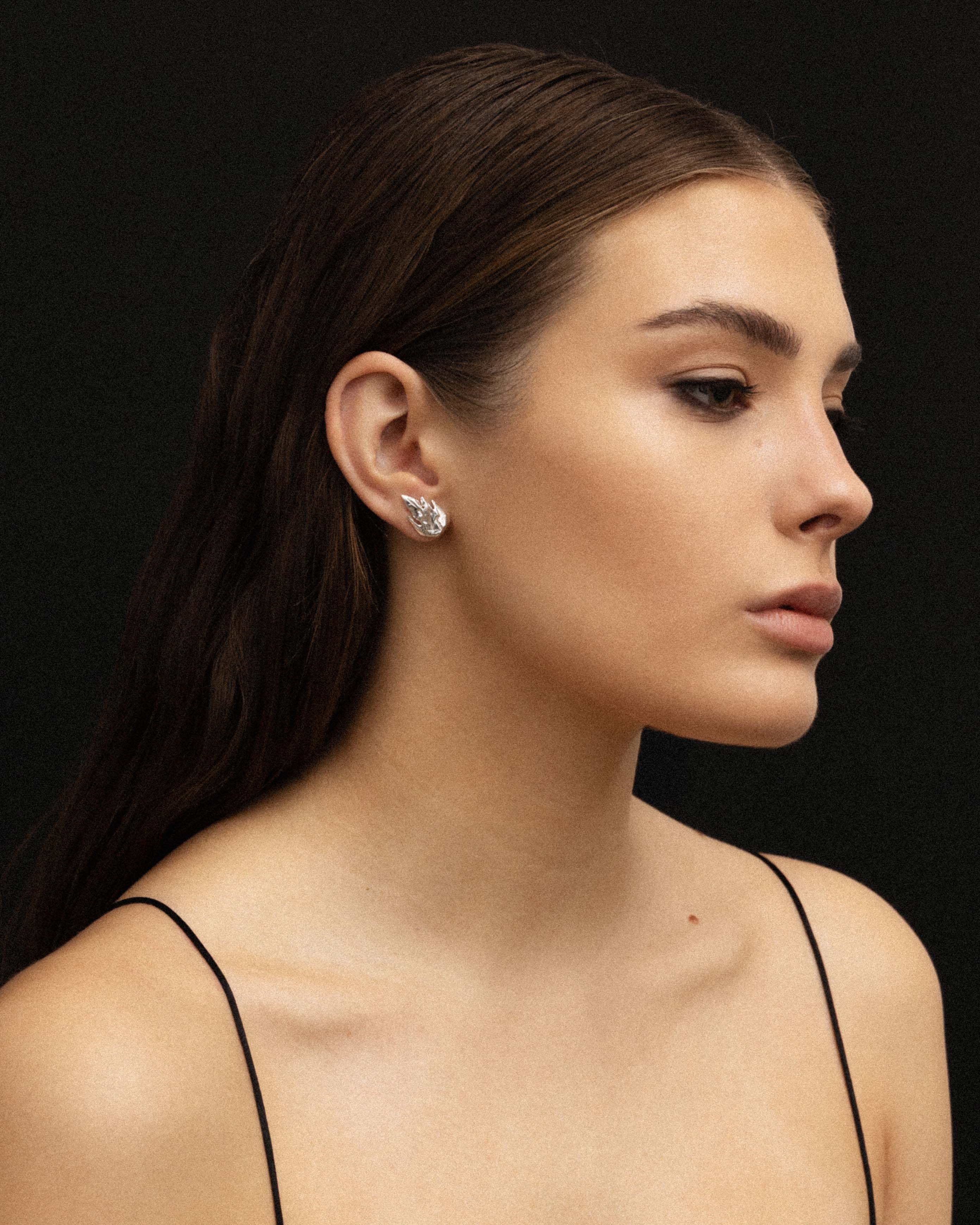 FLAME EARRING SILVER