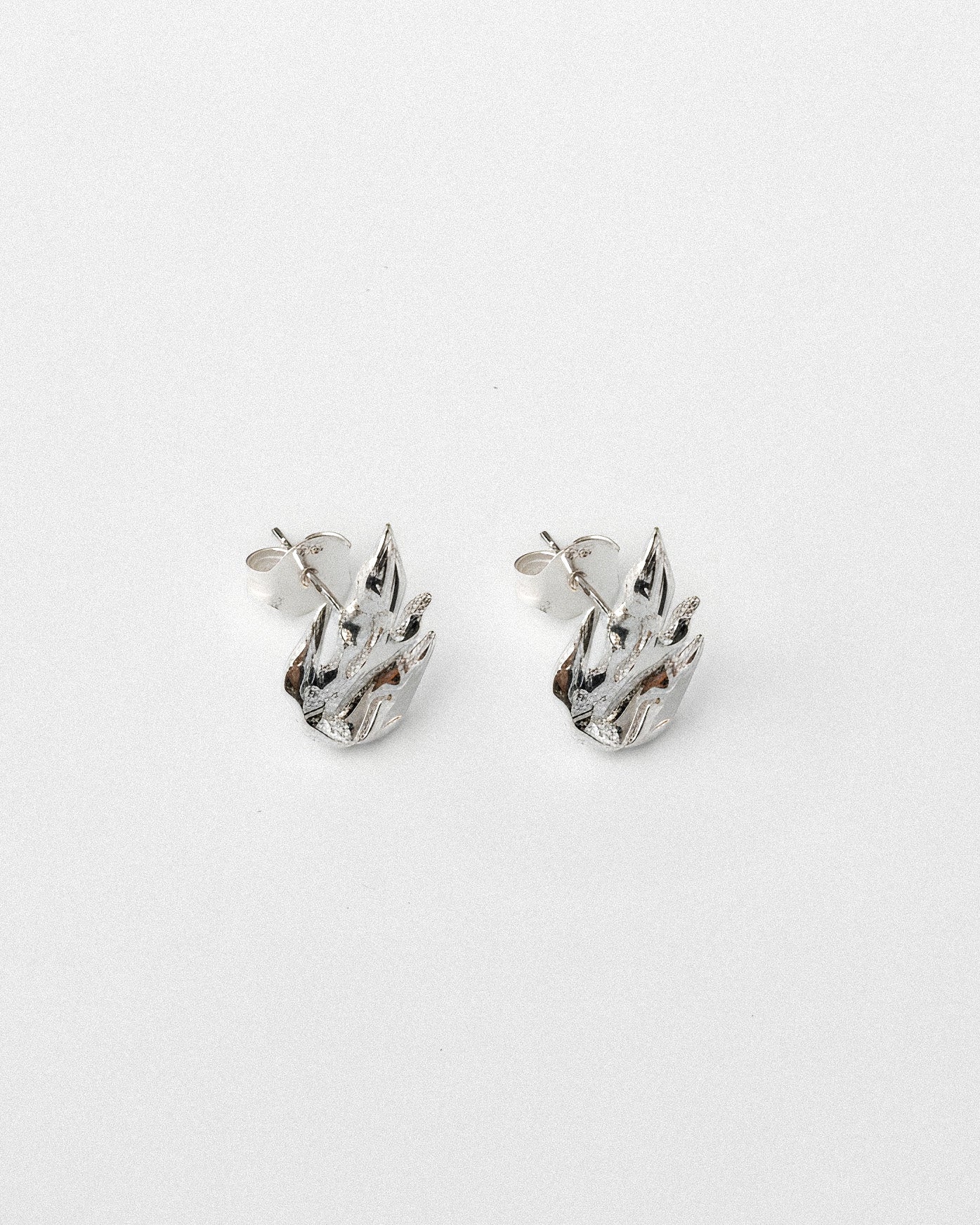 FLAME EARRING SILVER